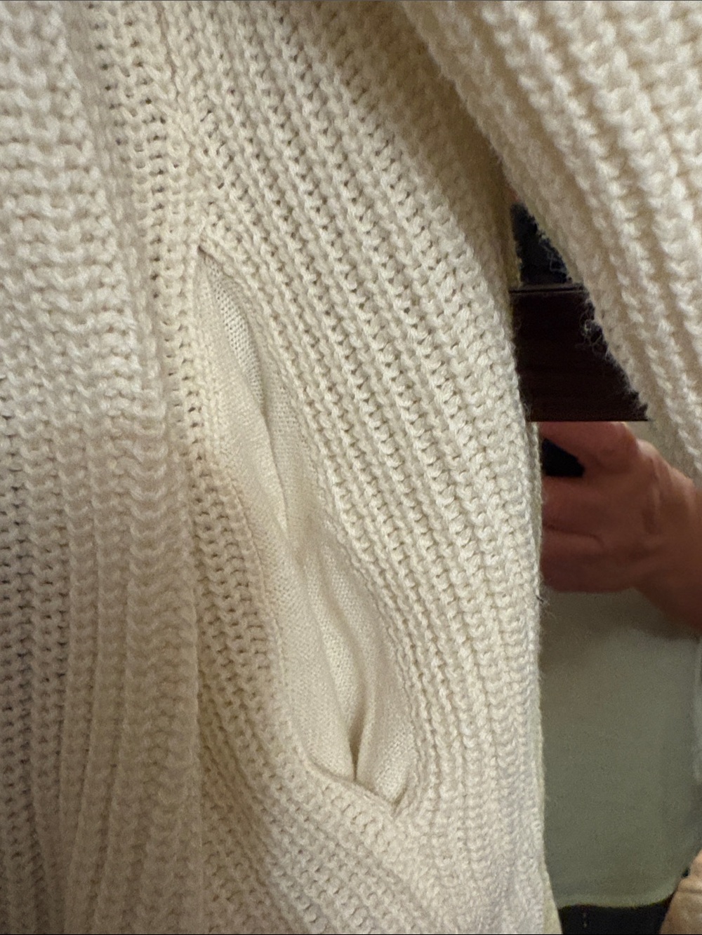 Universal Thread Ivory Open-Front Ribbed Knit Cardigan. Cotton - Picture 2 of 15